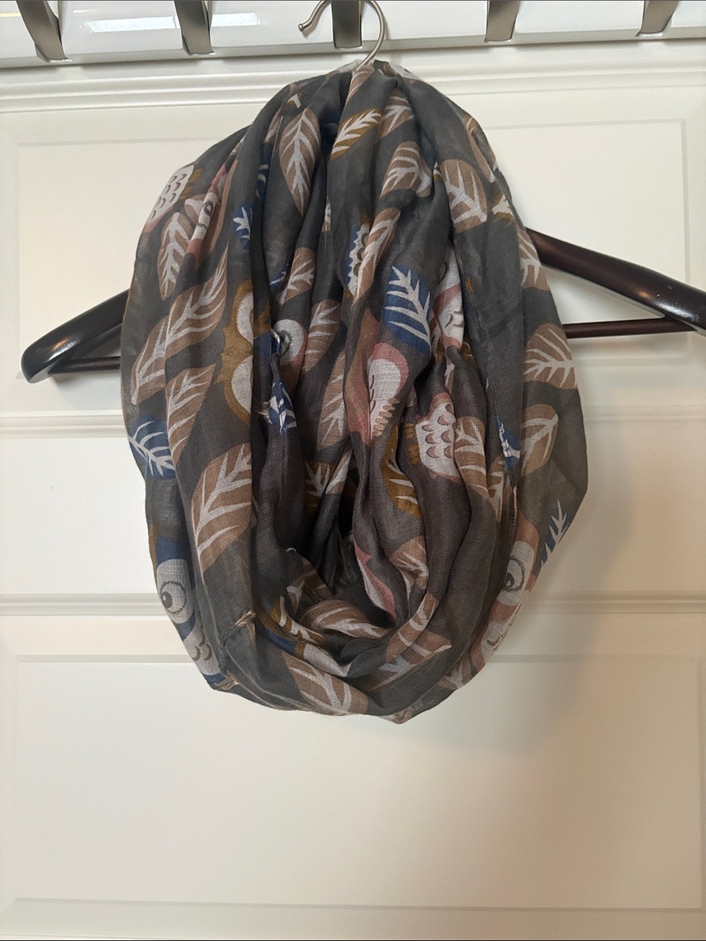 Gray Owl Print Infinity Skirt